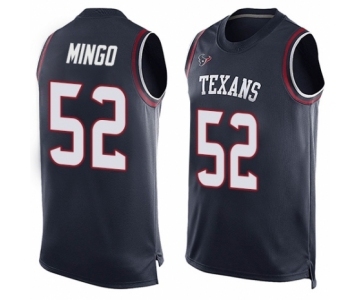 Men's Houston Texans #52 Barkevious Mingo Limited Navy Blue Player Name & Number Tank Top Football Jersey