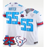 Men's Houston Texans #55 Danielle Hunter White 2026 F.U.S.E. Rivalries Collection With 25th Anniversary Patch Limited Football Stitched Jersey Men's Houston Texans #55 Danielle Hunter White 2026 F.U.S.E. Rivalries Collection With 25th Anniversary Patch Limited Football Stitched Jersey