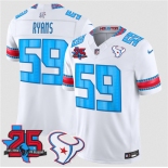 Men's Houston Texans #59 DeMeco Ryans White 2026 F.U.S.E. Rivalries Collection With 25th Anniversary Patch Limited Football Stitched Jersey
