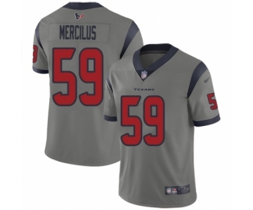 Men's Houston Texans #59 Whitney Mercilus Limited Gray Inverted Legend Football Jersey