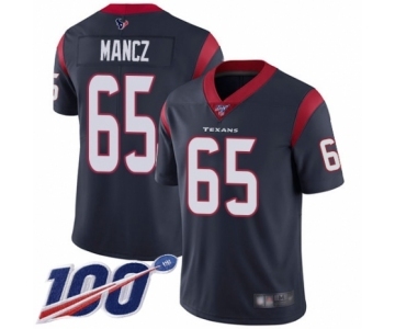 Men's Houston Texans #65 Greg Mancz Navy Blue Team Color Vapor Untouchable Limited Player 100th Season Football Jersey