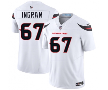 Men's Houston Texans #67 Ed Ingram White 2025 F.U.S.E. Vapor Limited Football Stitched Jersey