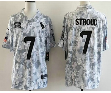 Men's Houston Texans #7 CJ Stroud Limited Arctic Camo 2024 Salute to Service Jersey