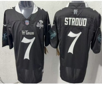 Men's Houston Texans #7 CJ Stroud Limited Black Screwstan FUSE Vapor Jersey