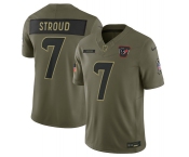 Men's Houston Texans #7 C.J. Stroud Olive 2025 Salute to Service Limited Football Stitched Jersey