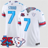 Men's Houston Texans #7 C.J. Stroud White 2026 F.U.S.E. Rivalries Collection With 25th Anniversary Patch Limited Football Stitched Jersey Men's Houston Texans #7 C.J. Stroud White 2026 F.U.S.E. Rivalries Collection With 25th Anniversary Patch Limited Football Stitched Jersey