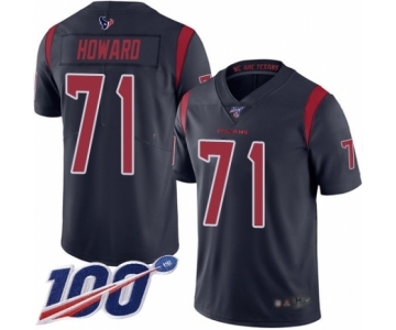 Men's Houston Texans #71 Tytus Howard Limited Navy Blue Rush Vapor Untouchable 100th Season Football Jersey
