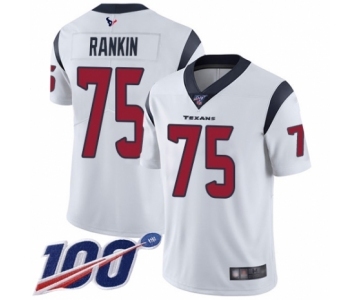 Men's Houston Texans #75 Martinas Rankin White Vapor Untouchable Limited Player 100th Season Football Jersey