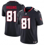 Men's Houston Texans #81 Jayden Higgins Navy 2025 Draft Vapor F.U.S.E. Limited Football Stitched Jersey
