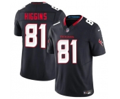 Men's Houston Texans #81 Jayden Higgins Navy 2025 Draft Vapor F.U.S.E. Limited Football Stitched Jersey