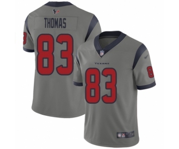 Men's Houston Texans #83 Jordan Thomas Limited Gray Inverted Legend Football Jersey