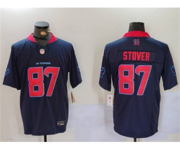 Men's Houston Texans #87 Cade Stover Navy 2nd Alternate F.U.S.E. Vapor Limited Football Stitched Jersey