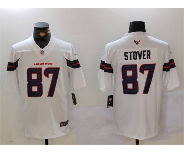 Men's Houston Texans #87 Cade Stover White Vapor Untouchable Football Stitched Jersey
