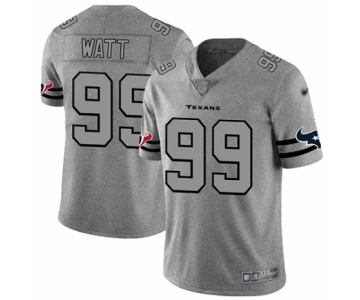 Men's Houston Texans #99 J.J. Watt Limited Gray Team Logo Gridiron Football Jersey