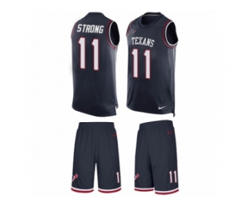 Men's Nike Houston Texans #11 Jaelen Strong Limited Navy Blue Tank Top Suit NFL Jersey