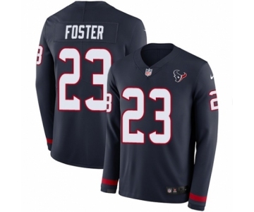 Men's Nike Houston Texans #23 Arian Foster Limited Navy Blue Therma Long Sleeve NFL Jersey