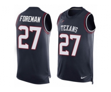 Men's Nike Houston Texans #27 D'Onta Foreman Limited Navy Blue Player Name & Number Tank Top NFL Jersey