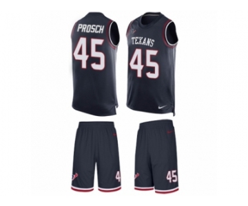 Men's Nike Houston Texans #45 Jay Prosch Limited Navy Blue Tank Top Suit NFL Jersey