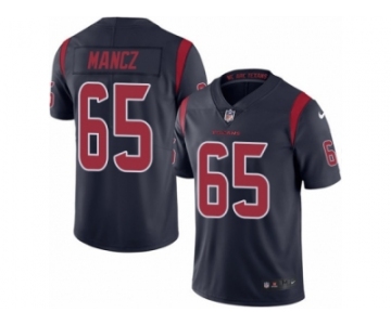 Men's Nike Houston Texans #65 Greg Mancz Limited Navy Blue Rush NFL Jersey