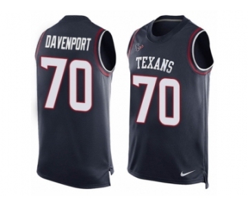 Men's Nike Houston Texans #70 Julien Davenport Limited Navy Blue Player Name & Number Tank Top NFL Jersey