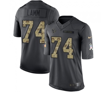 Men's Nike Houston Texans #74 Kendall Lamm Limited Black 2016 Salute to Service NFL Jersey