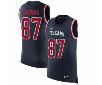 Men's Nike Houston Texans #87 Demaryius Thomas Navy Blue Rush Player Name & Number Tank Top NFL Jersey