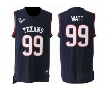 Nike Houston Texans #99 J.J. Watt Navy Blue Team Color Men Stitched NFL Limited Tank Top Jersey