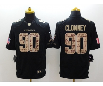 nike nfl jerseys houston texans #90 clowney Black[salute to service limited]