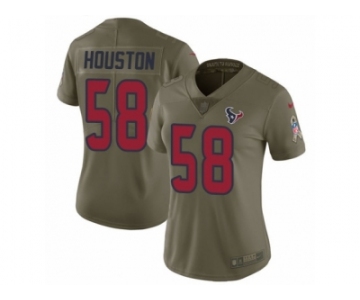 Women Nike Houston Texans #58 Lamarr Houston Limited Olive 2017 Salute to Service NFL Jersey