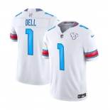Women's Houston Texans #1 Tank Dell White 2026 F.U.S.E. Rivalries Collection Limited Football Stitched Jersey