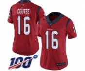 Women's Houston Texans #16 Keke Coutee Red Alternate Vapor Untouchable Limited Player 100th Season Football Jersey