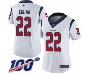 Women's Houston Texans #22 Aaron Colvin White Vapor Untouchable Limited Player 100th Season Football Jersey