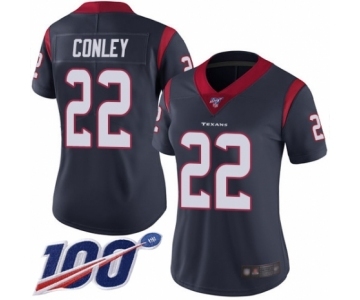 Women's Houston Texans #22 Gareon Conley Navy Blue Team Color Vapor Untouchable Limited Player 100th Season Football Jersey