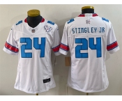 Women's Houston Texans #24 Derek Stingley Jr. White 2026 F.U.S.E. Rivalries Collection Limited Stitched Football Jersey