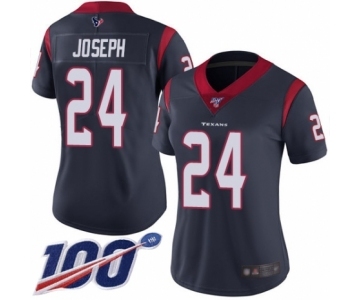 Women's Houston Texans #24 Johnathan Joseph Navy Blue Team Color Vapor Untouchable Limited Player 100th Season Football Jersey