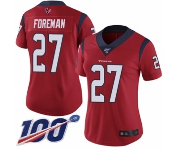 Women's Houston Texans #27 D'Onta Foreman Red Alternate Vapor Untouchable Limited Player 100th Season Football Jersey