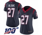 Women's Houston Texans #27 Jose Altuve Navy Blue Team Color Vapor Untouchable Limited Player 100th Season Football Jersey
