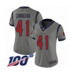 Women's Houston Texans #41 Zach Cunningham Limited Gray Inverted Legend 100th Season Football Jersey