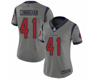 Women's Houston Texans #41 Zach Cunningham Limited Gray Inverted Legend Football Jersey