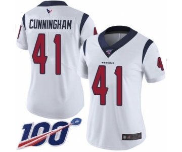 Women's Houston Texans #41 Zach Cunningham White Vapor Untouchable Limited Player 100th Season Football Jersey