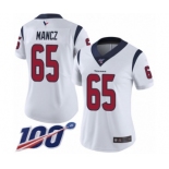 Women's Houston Texans #65 Greg Mancz White Vapor Untouchable Limited Player 100th Season Football Jersey
