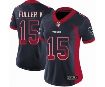 Women's Nike Houston Texans #15 Will Fuller V Limited Navy Blue Rush Drift Fashion NFL Jersey