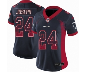 Women's Nike Houston Texans #24 Johnathan Joseph Limited Navy Blue Rush Drift Fashion NFL Jersey