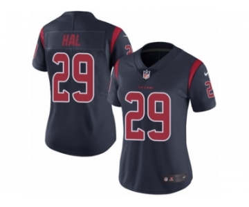 Women's Nike Houston Texans #29 Andre Hal Limited Navy Blue Rush NFL Jersey