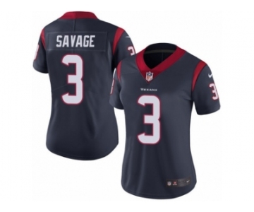 Women's Nike Houston Texans #3 Tom Savage Vapor Untouchable Limited Navy Blue Team Color NFL Jersey
