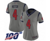 Women's Nike Houston Texans #4 Deshaun Watson Limited Gray Inverted Legend 100th Season NFL Jersey
