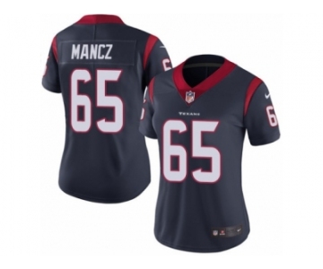 Women's Nike Houston Texans #65 Greg Mancz Vapor Untouchable Limited Navy Blue Team Color NFL Jersey