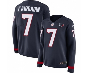 Women's Nike Houston Texans #7 Ka'imi Fairbairn Limited Navy Blue Therma Long Sleeve NFL Jersey