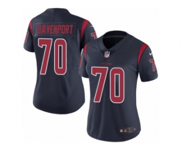 Women's Nike Houston Texans #70 Julien Davenport Limited Navy Blue Rush NFL Jersey