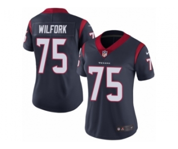 Women's Nike Houston Texans #75 Vince Wilfork Vapor Untouchable Limited Navy Blue Team Color NFL Jersey